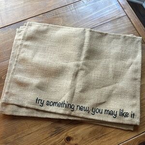 “Polite” Burlap placemats (4 different sayings)